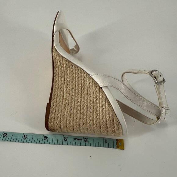 Aqua Ankle Strap Espadrille Wedge Sandals 7.5M, White - Picture 10 of 10